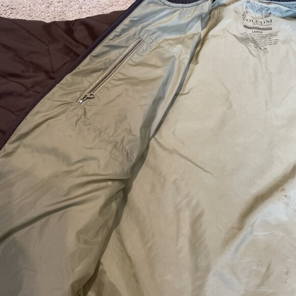 Vintage Volcom Workwear Full Zip Quilted Jacket Men's Large Brown Automator - Picture 9 of 11